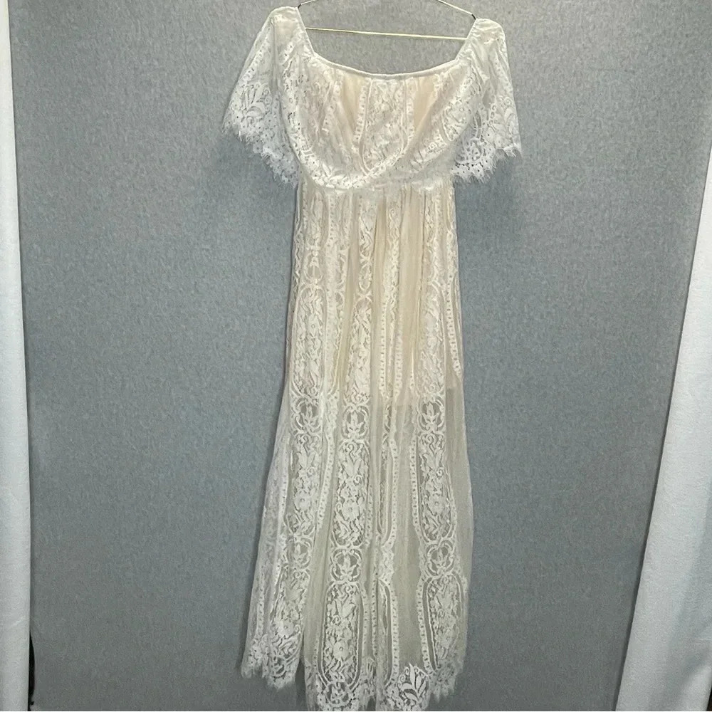 Baltic Born Leon Off Shoulder Whimsy Fairy Lace Maxi Dress - Picture 8 of 10
